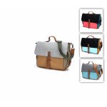 Wholesale Tri-Color Canvas Messenger Bag